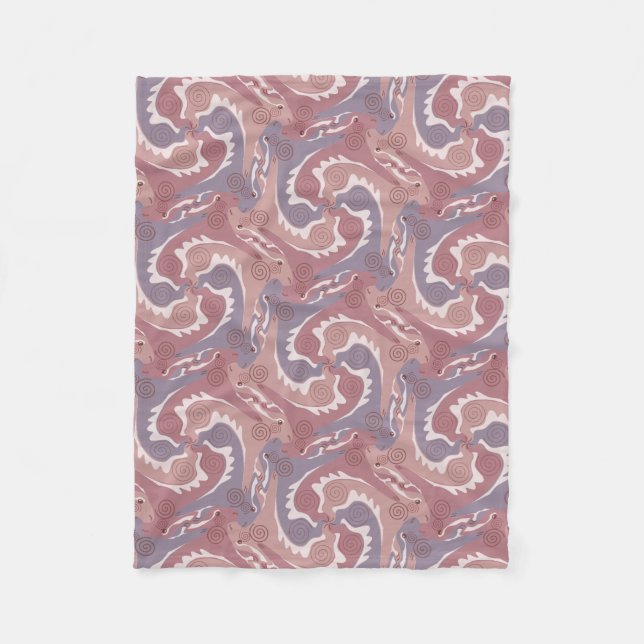 Swirling Hares Tesselation soft Lila Blanket 2 Fleecefilt (Framsidan)
