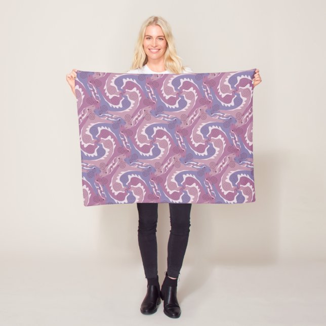 Swirling Hares Tesselation Soft lila Blanket 5 Fleecefilt (På plats)