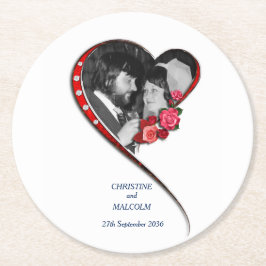 Swirling Heart Bröllop Underlägg Papper Rund