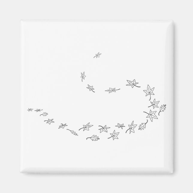 Swirling Höst löv Magnet (Framsidan)