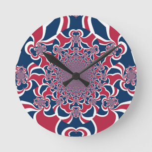 Swirling Kaleidoscope Art-utskrift Rund Klocka