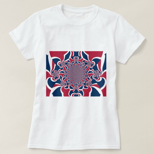 Swirling Kaleidoscope Art-utskrift T-shirt (Design framsida)