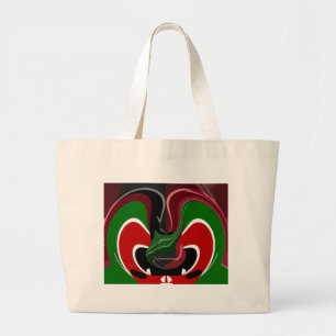 Swirling Kenyan-Flagga: Modern Motif Art Jumbo Tygkasse