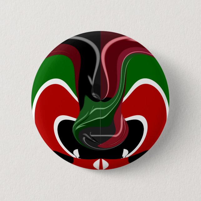 Swirling Kenyan-Flagga: Modern Motif Art Knapp (Framsida)