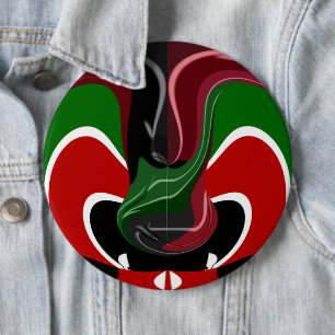 Swirling Kenyan-Flagga: Modern Motif Art Knapp