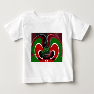 Swirling Kenyan-Flagga: Modern Motif Art Tee Shirt