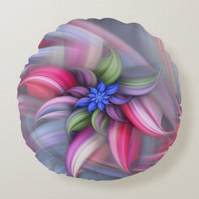 Swirling mönster rund kudde (Framsidan)