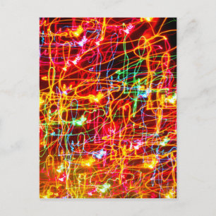 Swirling Neon Ljus Glowing Vykort