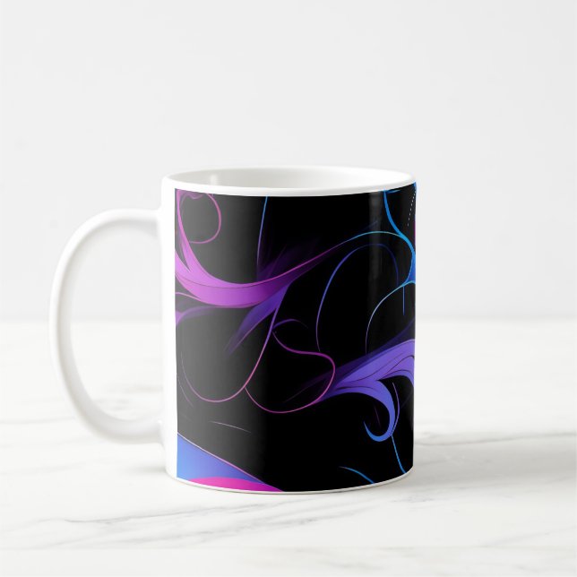 💫 Swirling Pink & Violet Pattern - Elegant & Myst Kaffemugg (Vänster)