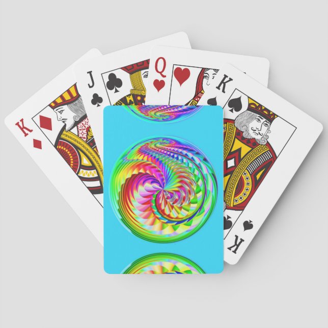 Swirling Rainbow Boll Casinokort (Baksidan)