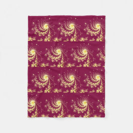 Swirling Red och Gult Mönster Fleecefilt