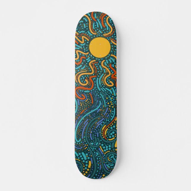 Swirling Sol Mini Skateboard Bräda 18,5 Cm (Framsida)