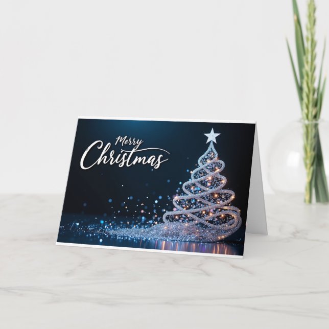 Swirling Sparkle Tree – Christmas Card Tack Kort (Framsida)
