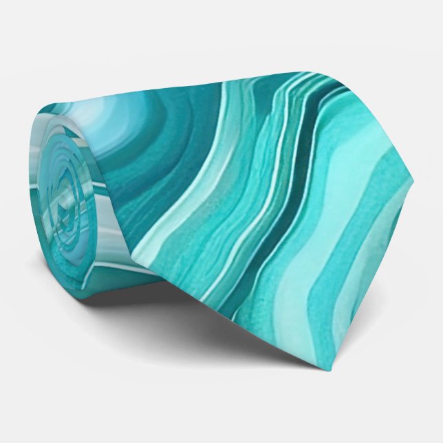 Swirling Teal Artistic Neck tie Slips (Rullad)