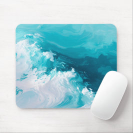 Swirling Turquoise Waves Abstract Ocean Wave Art Musmatta