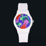 SWIRLING VATTEN ARMBANDSUR<br><div class="desc">En abstrakt vatten-formgivning med snurrande söt som härrör från floden vatten.</div>