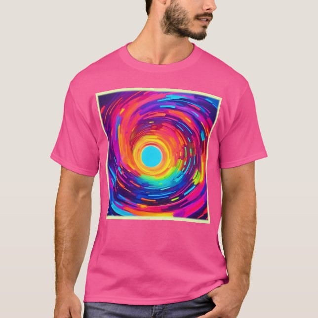 Swirling Vortex Abstrakt Art T Shirt (Framsida)