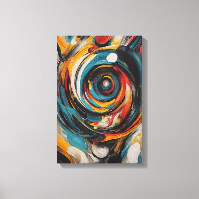 Swirling Vortex Abstrakt Expressionism Modern Art Canvastryck (Framsida)