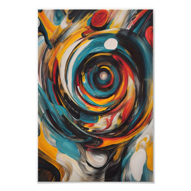 Swirling Vortex Abstrakt Expressionism Modern Art Fototryck (Framsidan)