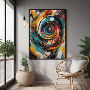 Swirling Vortex Abstrakt Expressionism Modern Art Poster