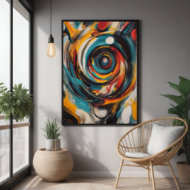 Swirling Vortex Abstrakt Expressionism Modern Art Poster (Skapare uppladdad)