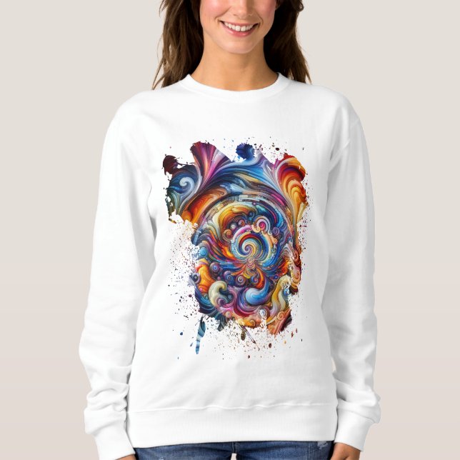 Swirling Vortex of Färg T Shirt (Framsida)