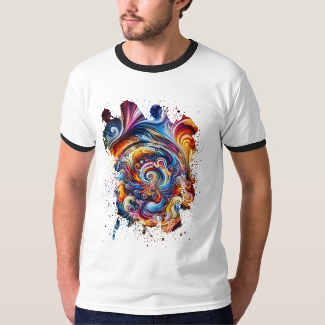Swirling Vortex of Färg T Shirt (Framsida)