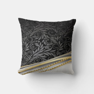 Swirls av dekorativ kudde/Black med Guld Ropes Kudde
