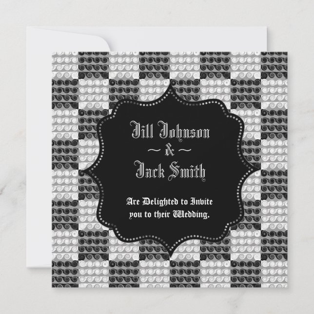 Swirls (Bröllop), färgad Inbjudningar (Framsida)