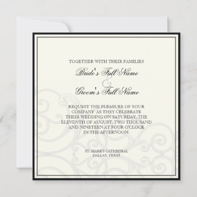 Swirls - Bröllopinbjudan Inbjudningar (Framsida)