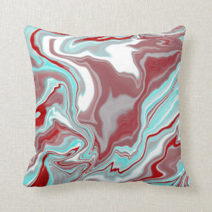 Swirls, burgundy, röd och vit kudde