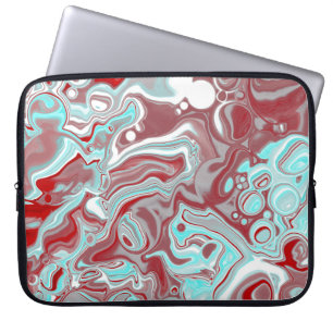 Swirls, burgundy, röd och vit laptop fodral