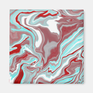 Swirls, burgundy, röd och vit magnet