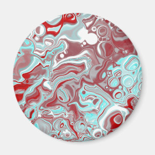 Swirls, burgundy, röd och vit magnet