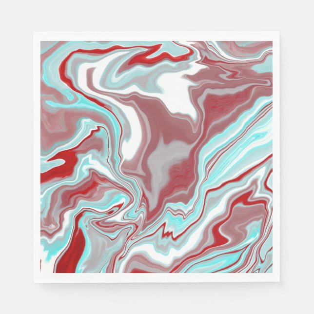 Swirls, burgundy, röd och vit pappersservett (Framsidan)