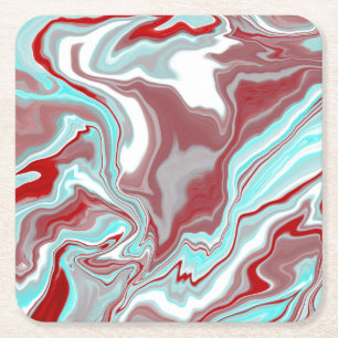 Swirls, burgundy, röd och vit underlägg papper kvadrat
