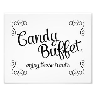 Swirls Candy Buffet Personligt bröllp Skriv ut Fototryck