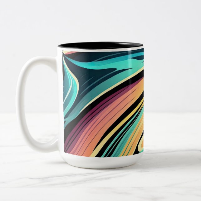 Swirls Colorful Abstrakt Background Mugg (Vänster)