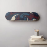 Swirls in Blue, Red and White Mini Skateboard Bräda 18,5 Cm<br><div class="desc">Case study with colorful swirls in navy blue,  dark red,  and white cream. 
Add a name if preferred.</div>