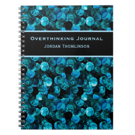 Swirls in Light Blue Aqua Teal and Black Stunning Anteckningsbok