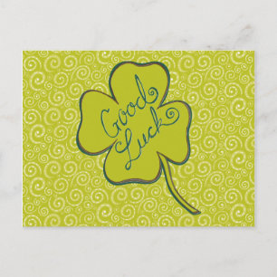 Swirls Lycklig Lycka till Shamrock-vykort Vykort