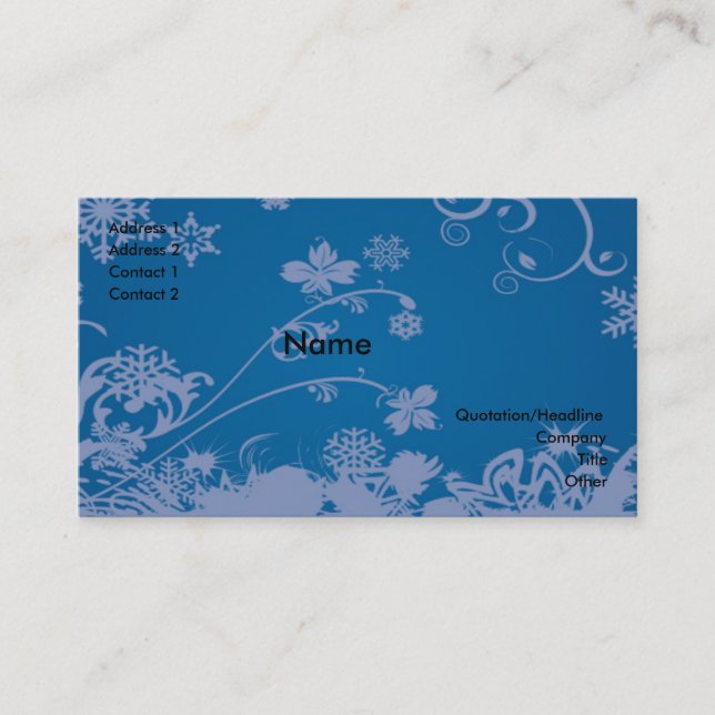 Swirls och blommor visitkort (Framsida)