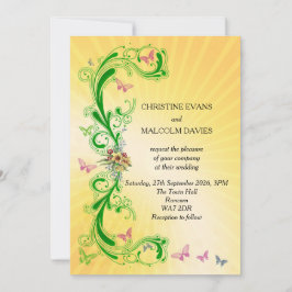 Swirls och Butterflies Inbjudningar