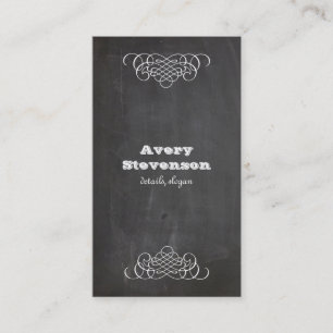 Swirls och Chalkboard Vintage Stil Coola Black Visitkort