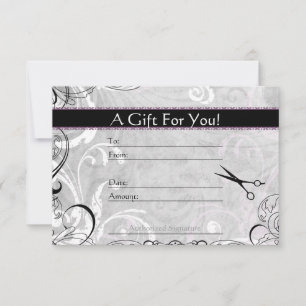 Swirls och Fluers Salon Gift-kort för uppskalning