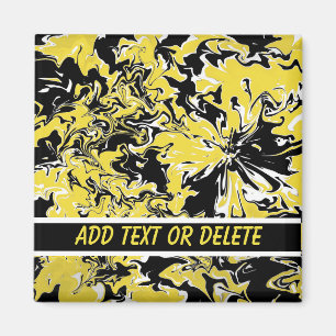 Swirls of Black, White and Gult Magnet