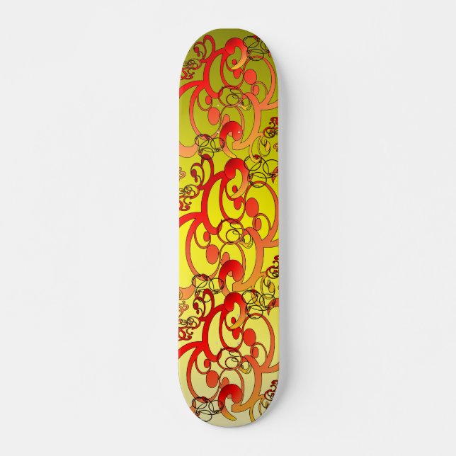 Swirls - old school skateboard bräda 18 cm (Framsida)