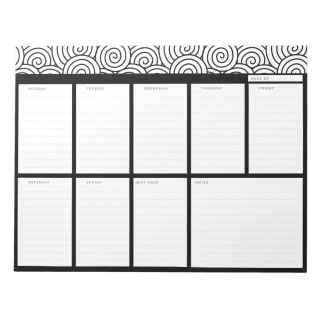 Swirls Organizer Deskpad Anteckningsblock (Framsida)