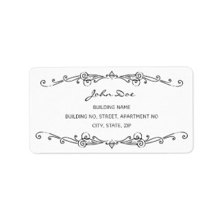 Swirls Ram Gräns Adress Adressetikett