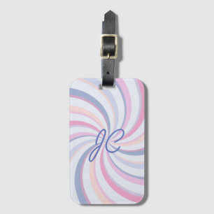 Swirls Rosa Blue Peach Bagagebricka